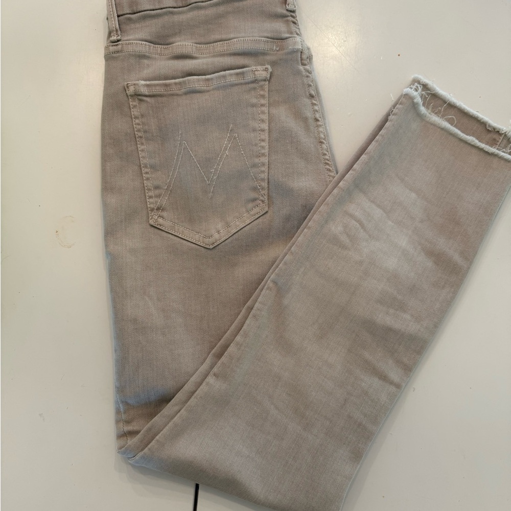 MOTHER Tan Skinny Jeans with Tapered Leg